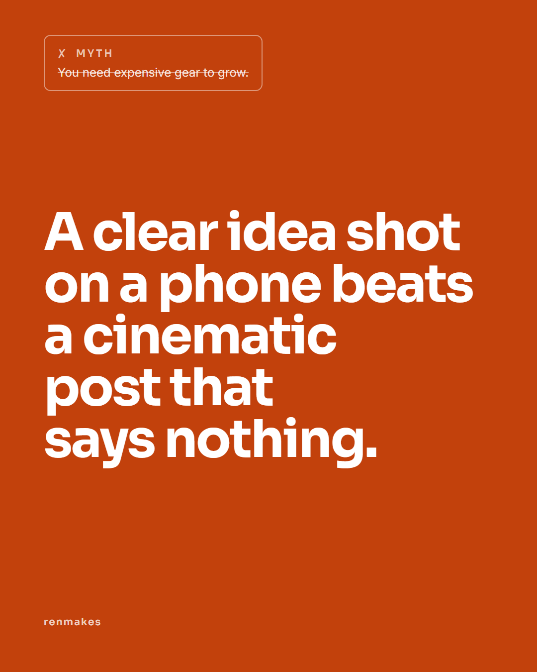 Generated example post: You don't need a bigger audience. You need a clearer message.