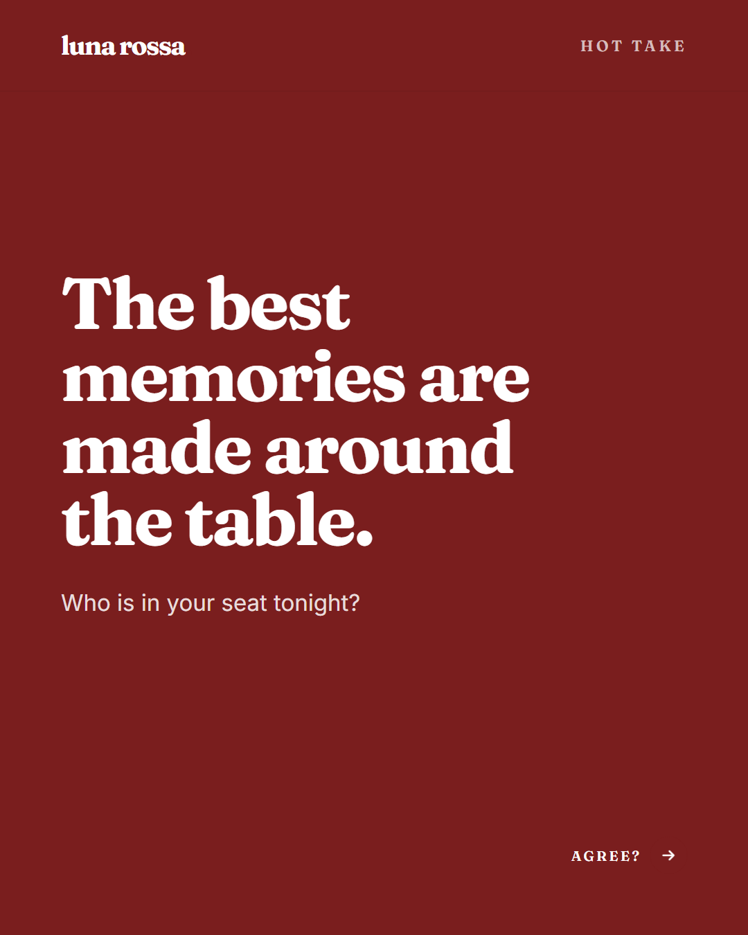 Generated example post: The best memories are made around the table.